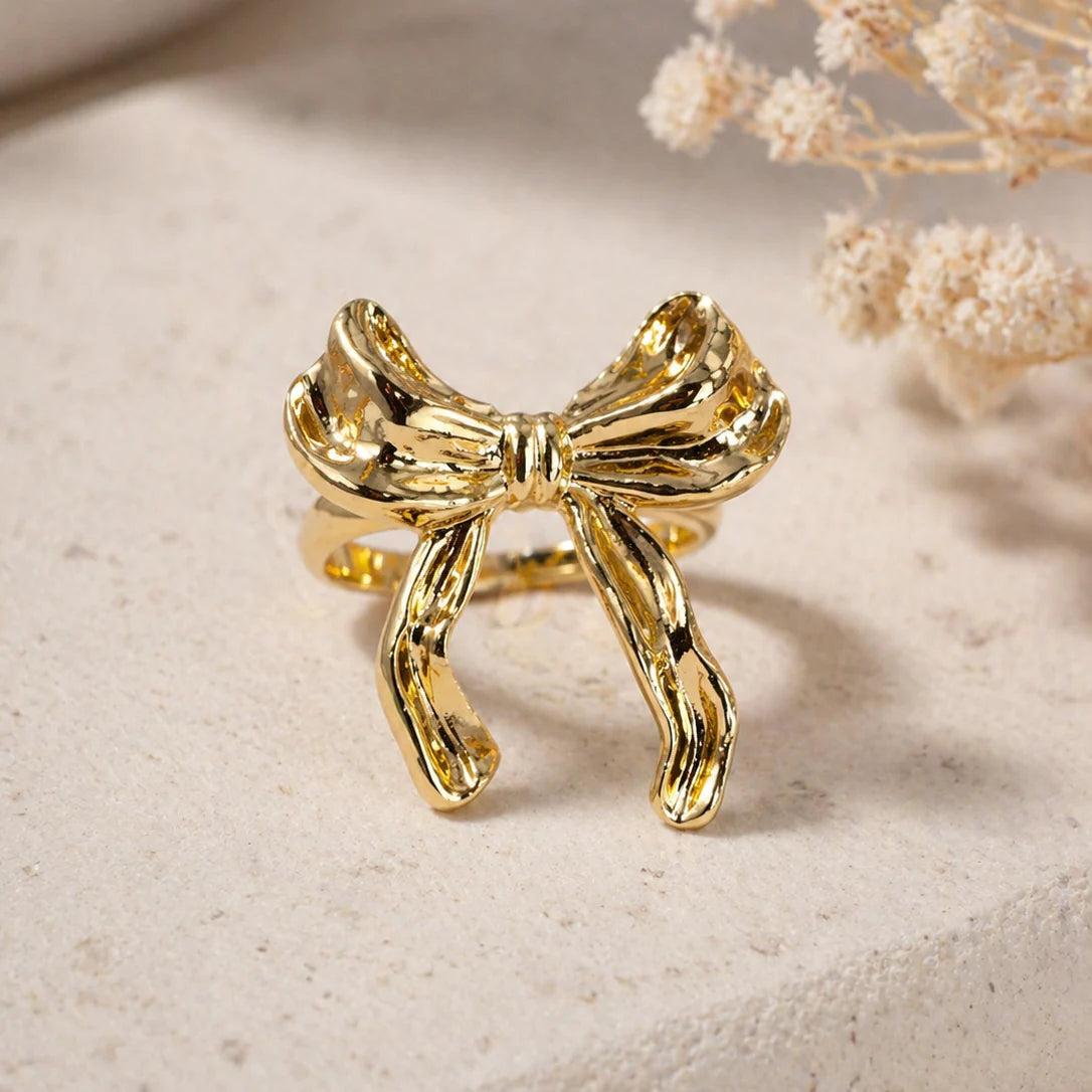 Textured Ribbon Statement Ring