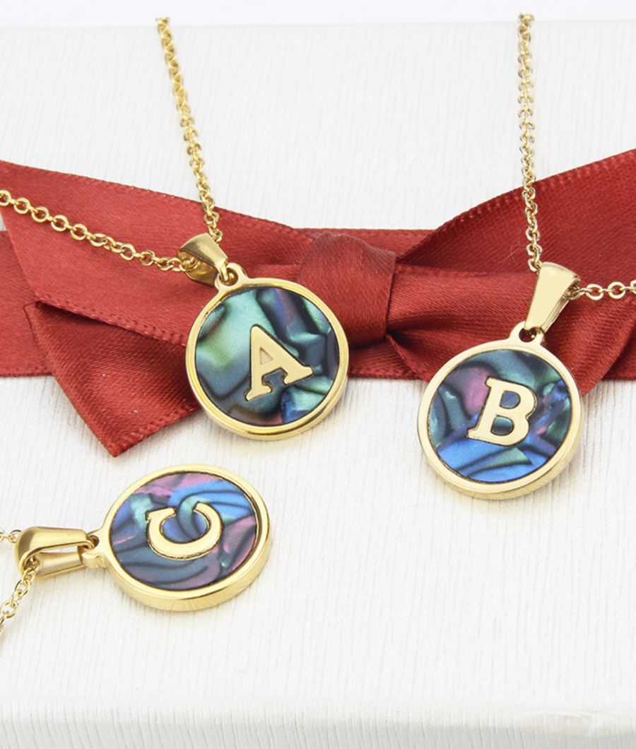 Initail Necklace Black
