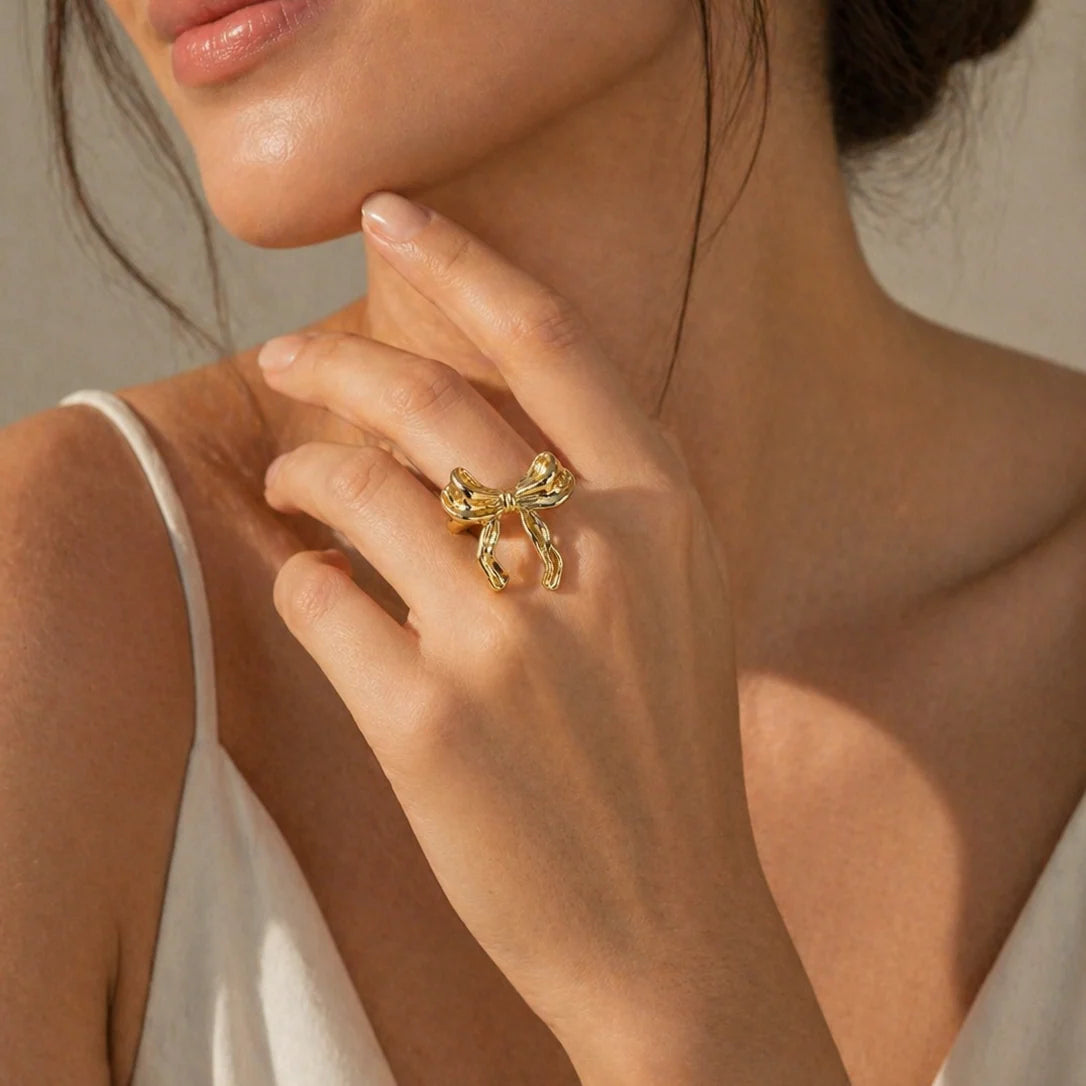 Textured Ribbon Statement Ring
