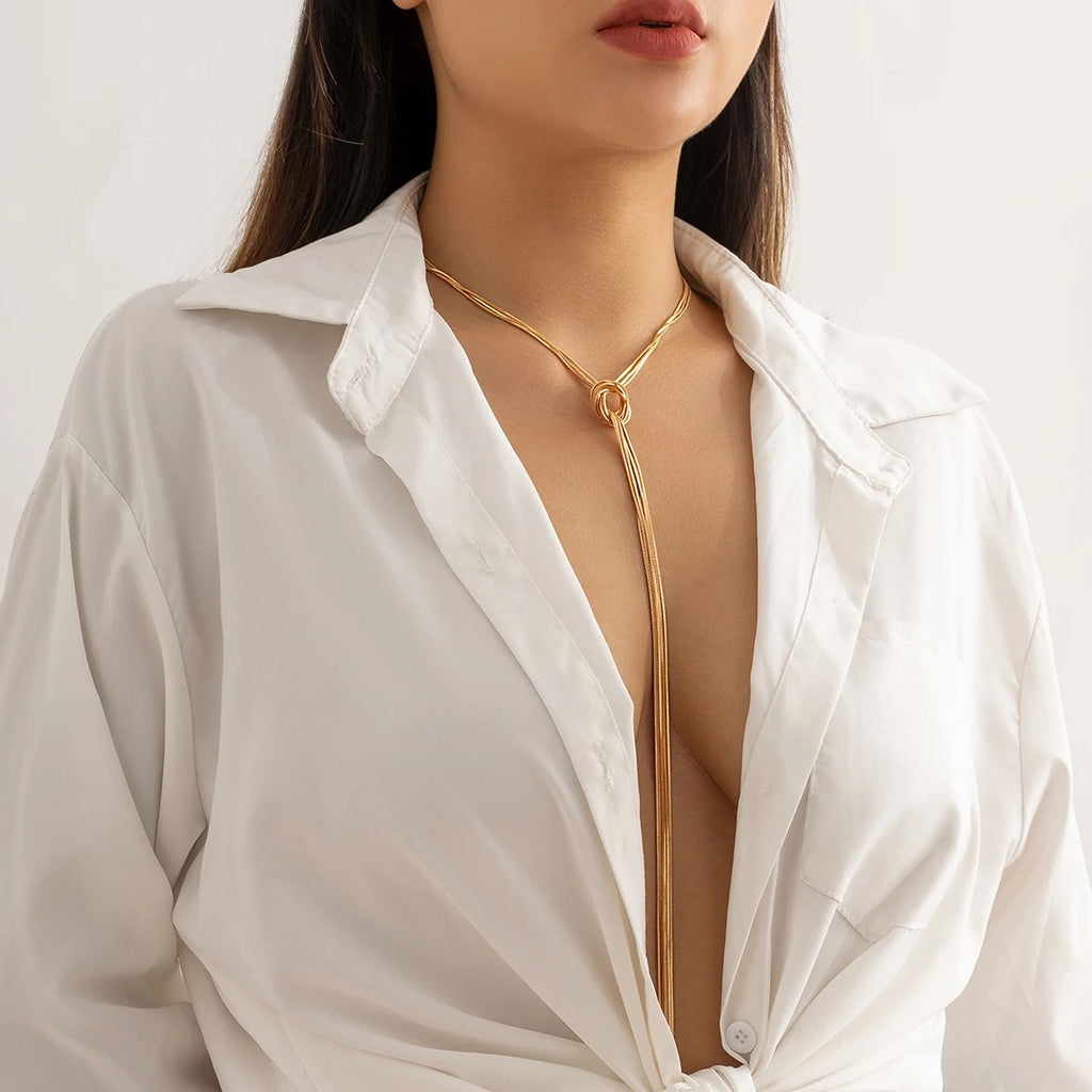 Liquid Gold Knot Necklace