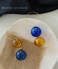 Midnight Amber Hoops