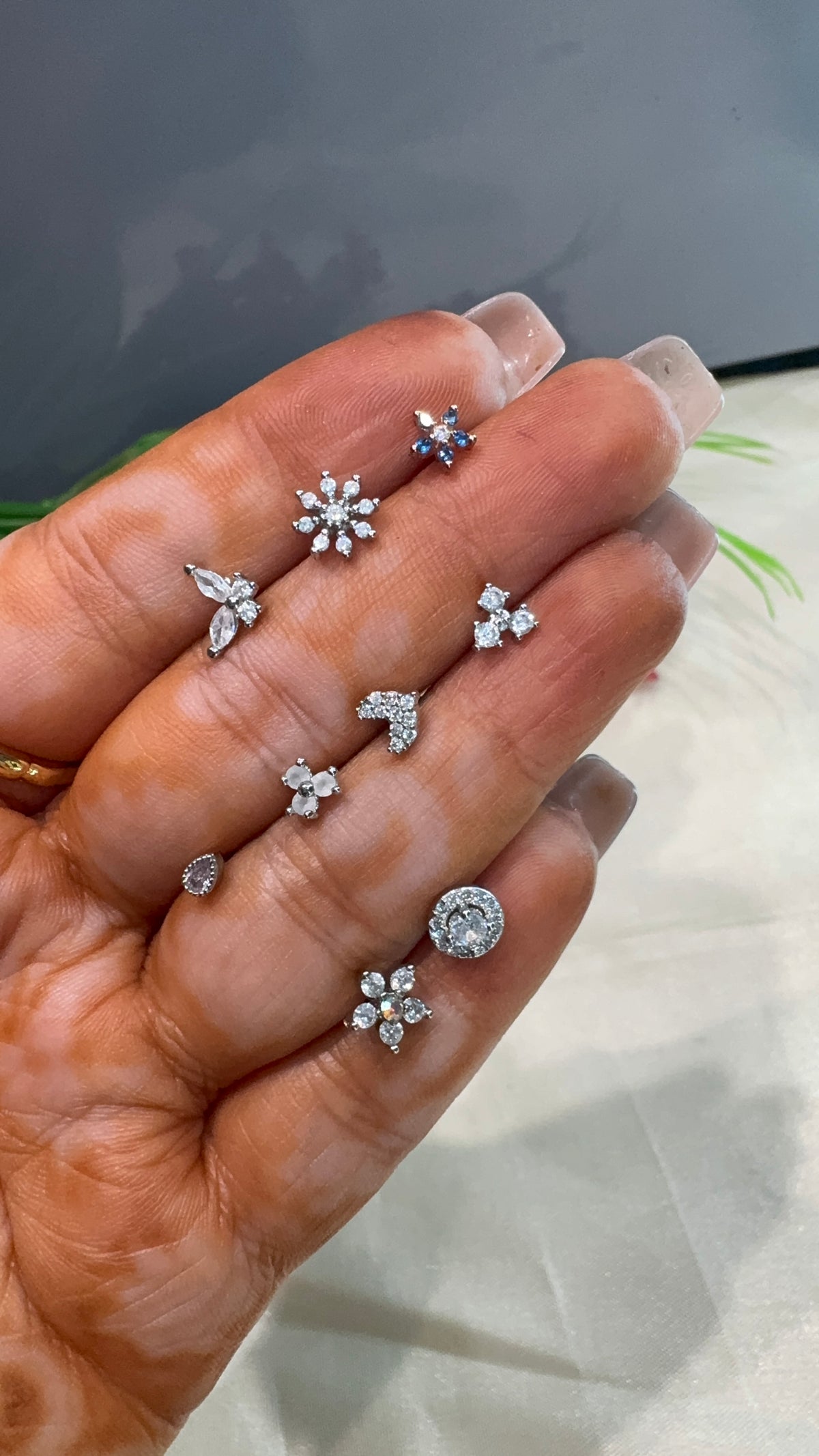 Nose Pins Silver Base