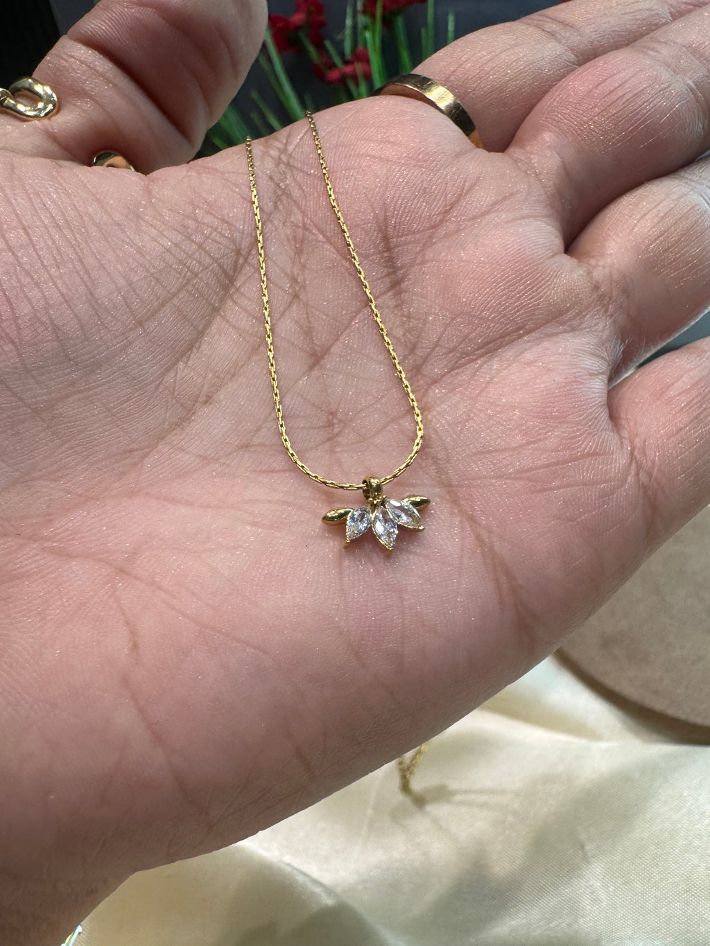 Minimal Lotus Necklace