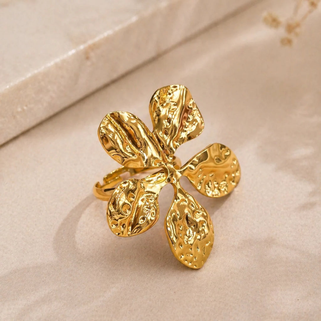 Solstice Fluted Gold Pearl Ring