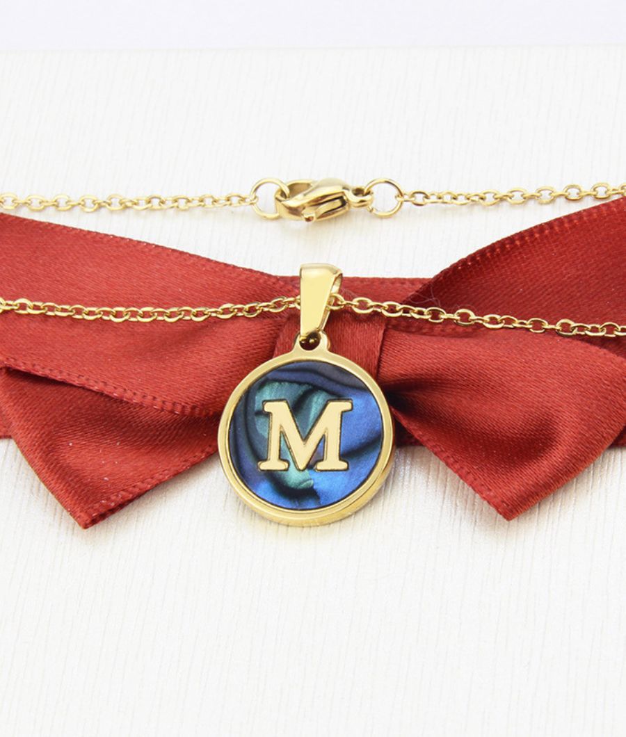 Initail Necklace Black