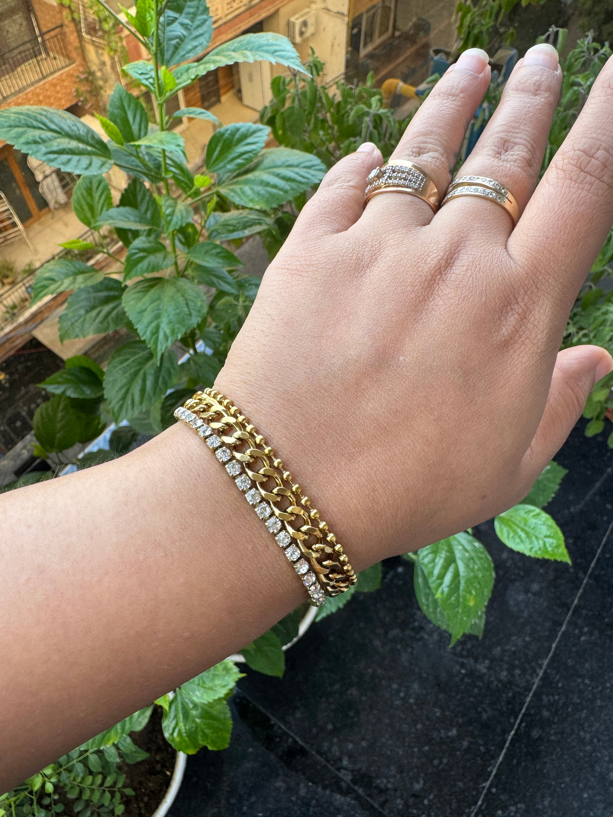 Bold Triple Layer Bracelet