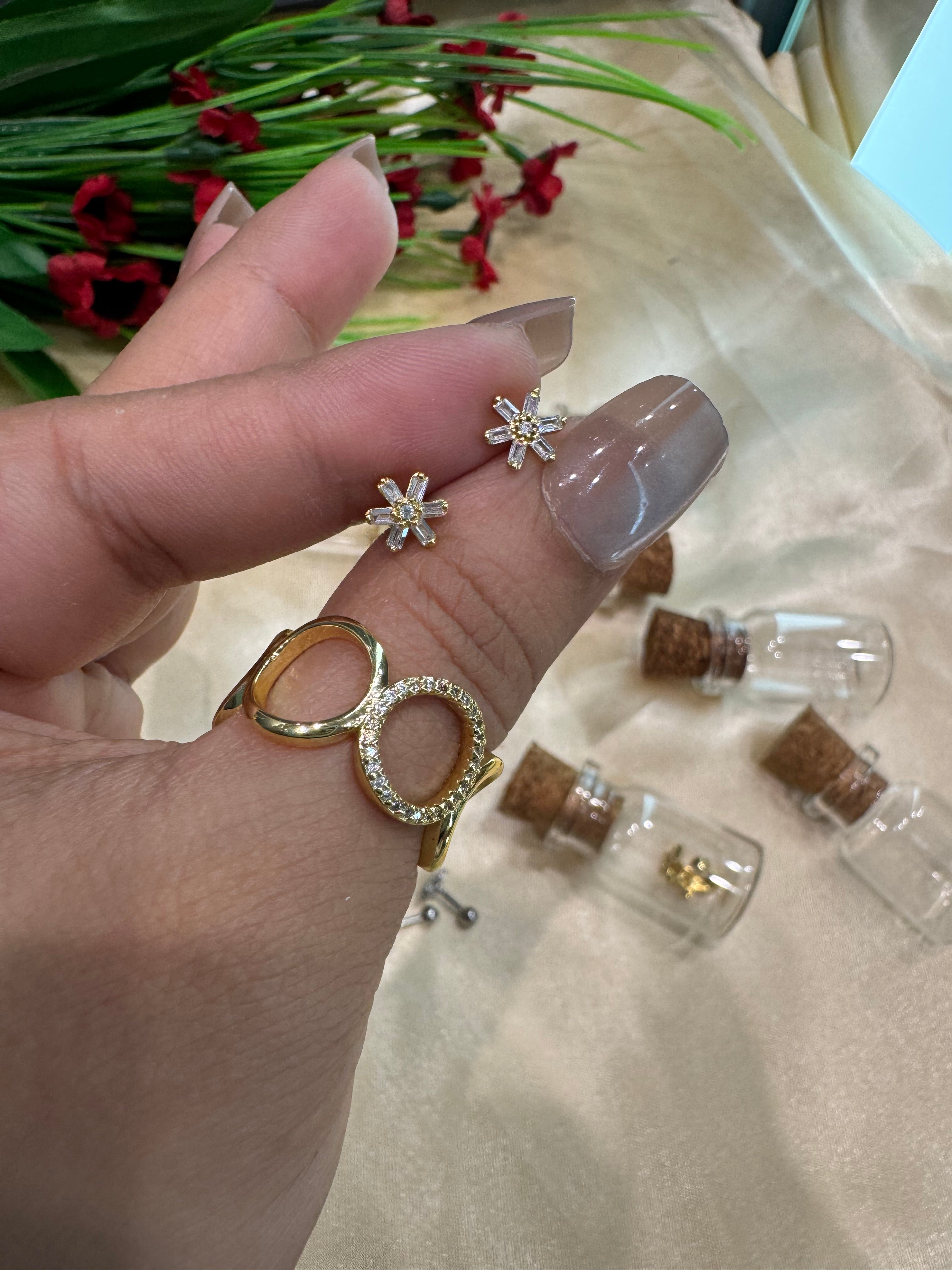 Petal Spark Ball Back Studs