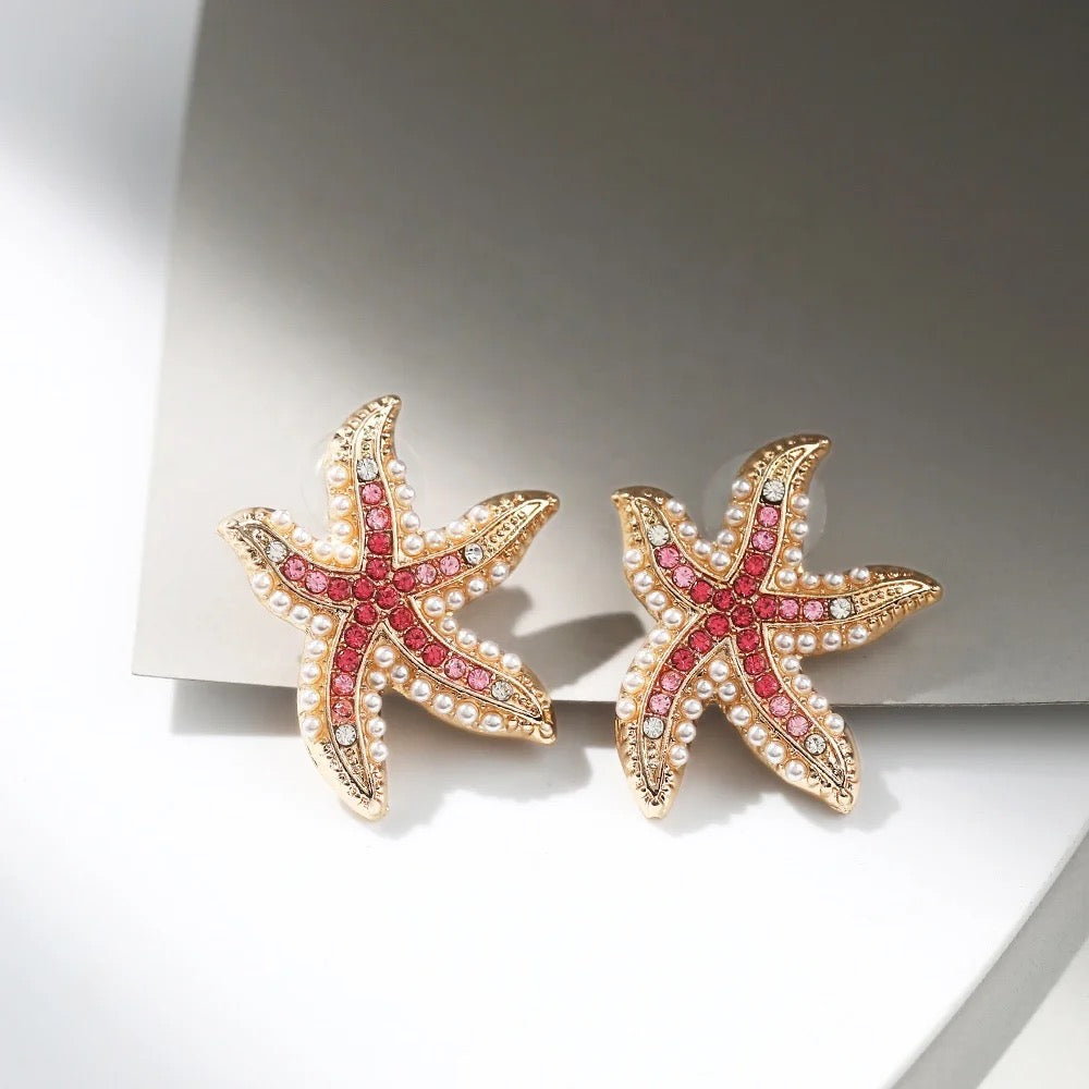 Coastal Embellished Starfish Studs