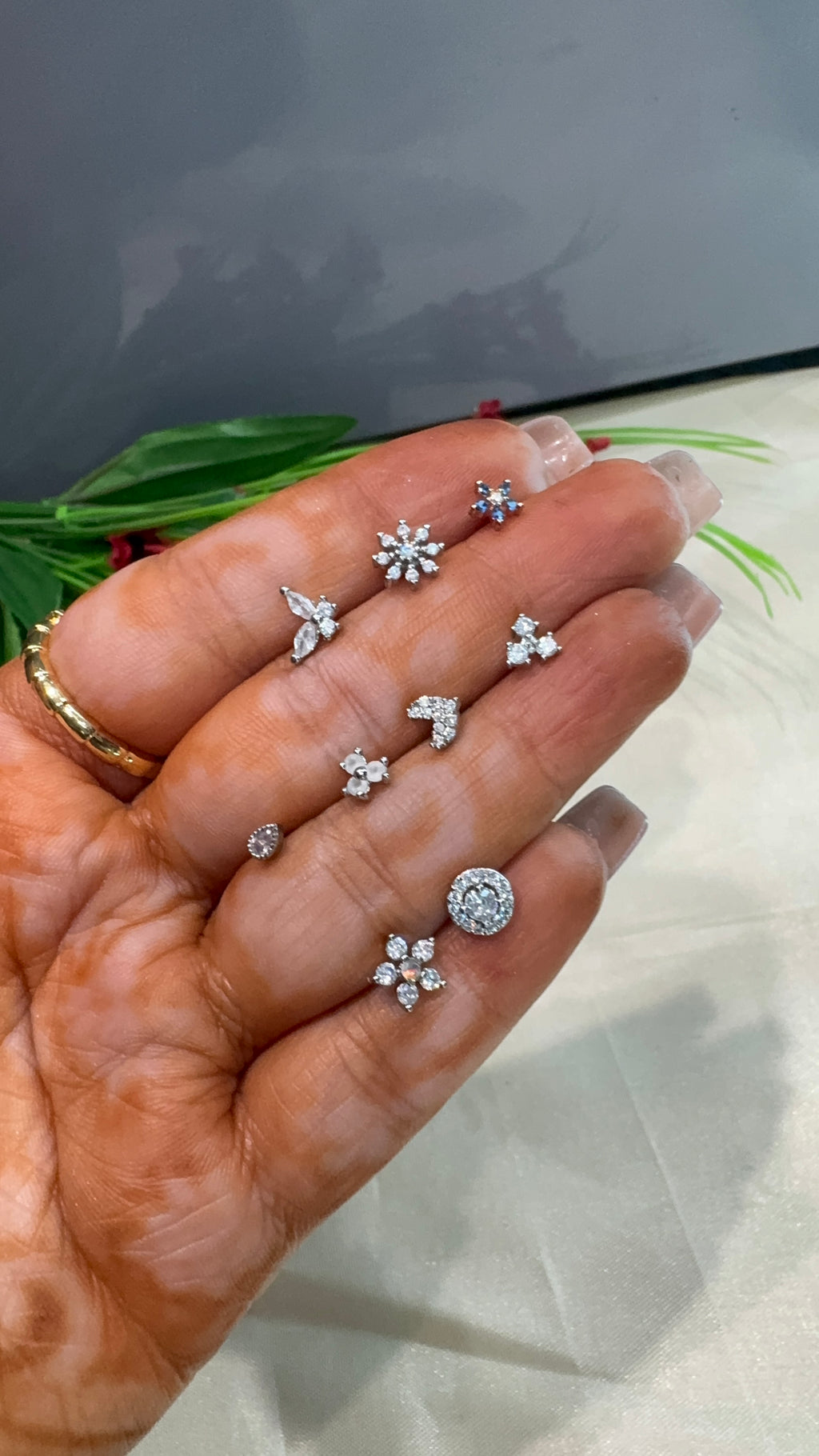 Nose Pins Silver Base