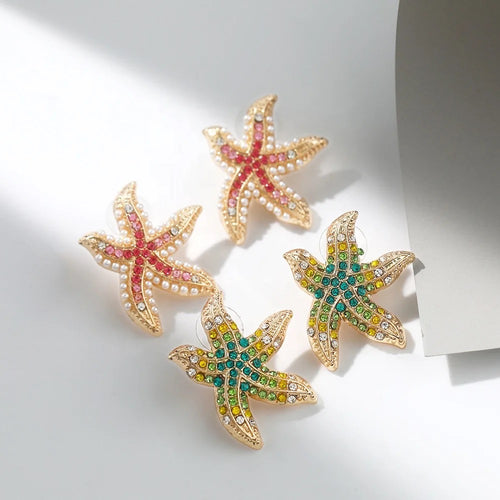 Coastal Embellished Starfish Studs