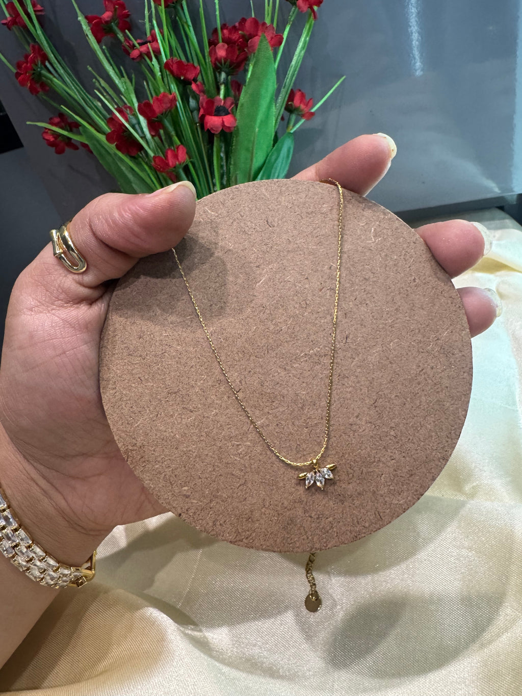 Minimal Lotus Necklace