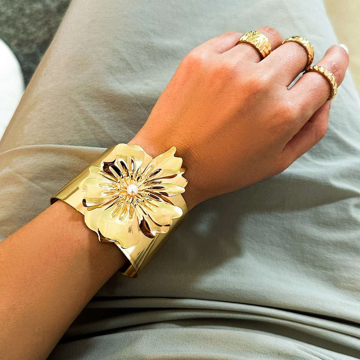 Metallic Bloom Bangle