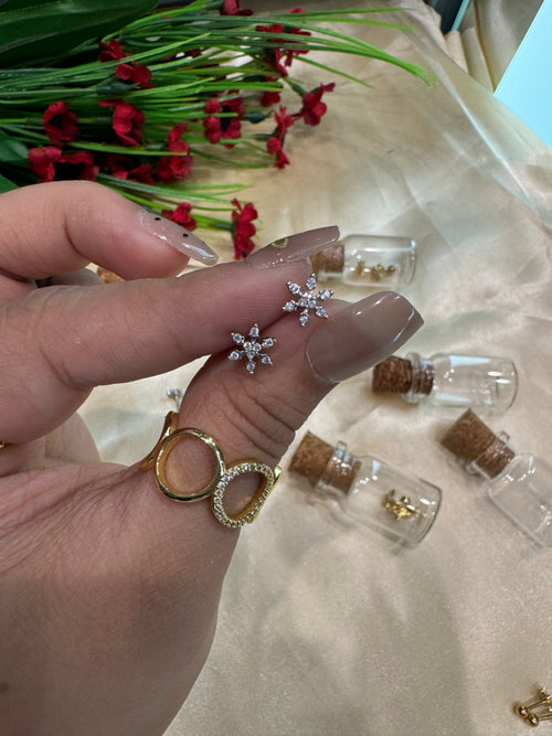 Crystal Snow Ball Back Studs