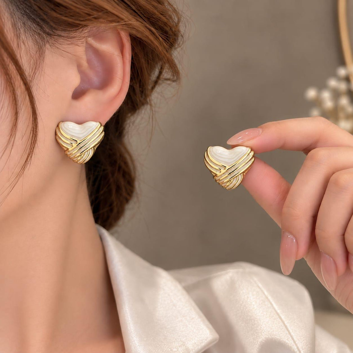 Designer Heart Studs