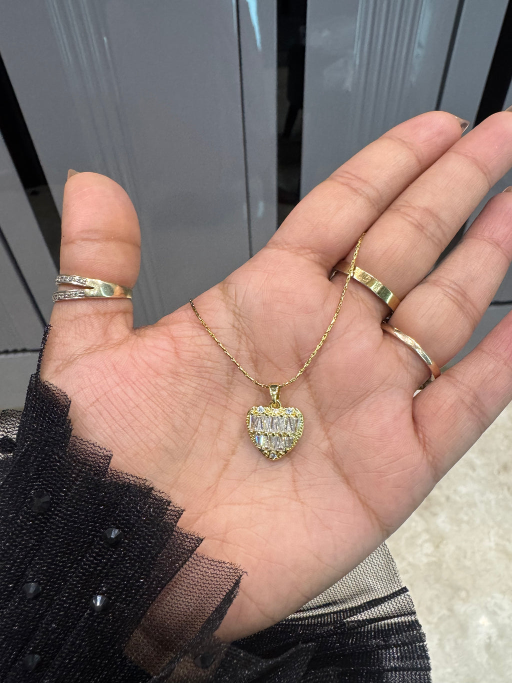 Striped Heart Necklace