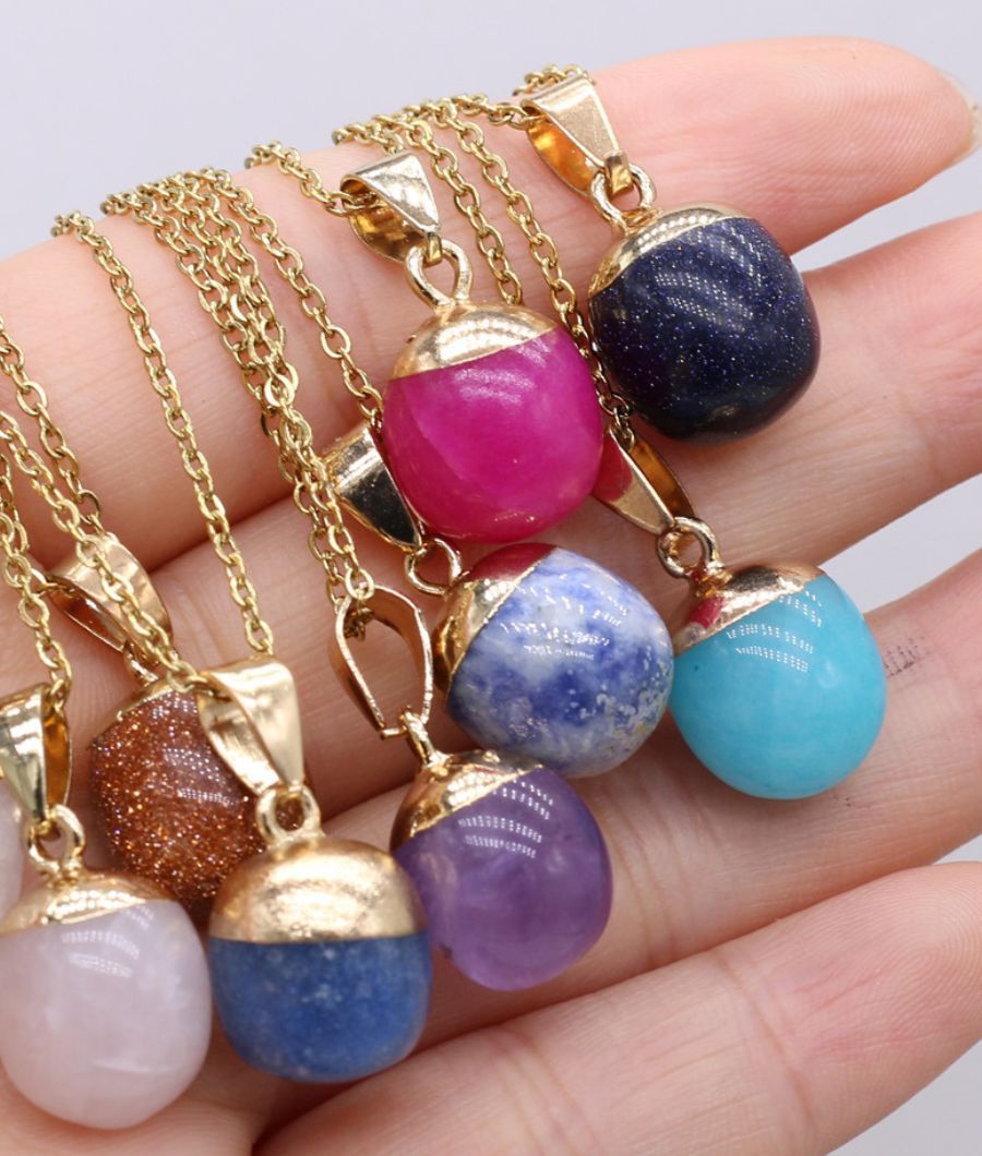 Natural Stone pendant chain
