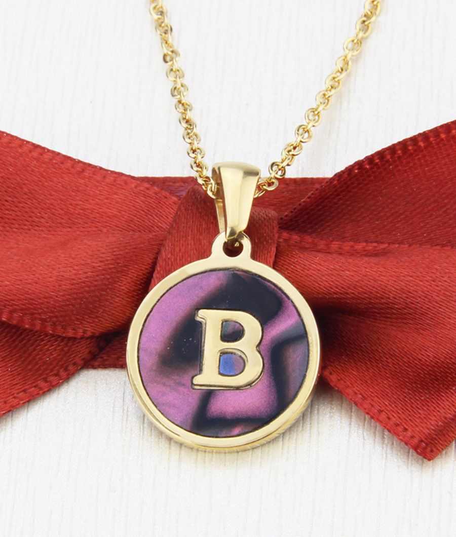 Initail Necklace Black